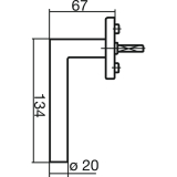 Fenstergriff SCH - Line L - Form - verdeckt geschr., VK 7 x 35 mm, silber elox.