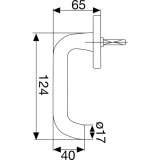 Fenstergriff SCH - Line U - Form - verdeckt geschr., VK 7 x 35 mm, silber elox.