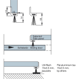 B�rstenprofil Spaltma� 14 - 18 mm, 3000 mm, silber eloxiert