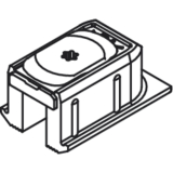 CLIPO 16 H Schienenendst�ck mit Drehriegel, Kunststoff grau