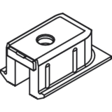 HAWA CLIPO 16 H Schienenendstck zum Schrauben, gelocht, Kunststoff grau