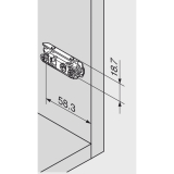 BLUM CLIP Exzenter Montageplatte gerade, Stahl, Spax-Schrauben, Distanz 3 mm