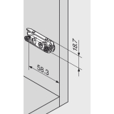 BLUM CLIP Exzenter Montageplatte gerade, Stahl, vorm. Systemschraube, D: 0 mm