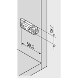 BLUM CLIP Exzenter MPL gerade, Zwillingsanschlag, Stahl, vorm. Systemschr.