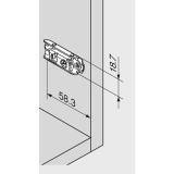 BLUM CLIP Exzenter Montageplatte gerade, Stahl, Einpressen, D: 3 mm