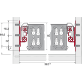 HETTICH SYSTEMA TOP 2000 Quadro Duplex 30 berauszug, ET 400 mm, Tragkraft 30 kg