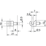 Schuhrostclip D�belzapfen � 5 mm, Kunststoff silber
