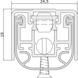 Trdichter 1370NS, Breite 20 mm, Hhe 18 mm, Lnge 1122 mm, Aluminium natur