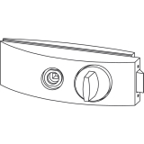 Schloss Studio Arcos WC m. Riegelolive, Glas 8 mm, silber eloxiert (24.206)