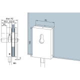 Eckschloss SG, PZ-vorgerichtet, 8 - 12 mm, (05.100) silber eloxiert