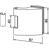 T�rband Fl�gelteil DORMA Arcos Office 25.230, Glas 8-10 mm, silber eloxiert
