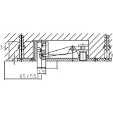 Oberes Lager DORMA PT 21 m. hochdrehbarem Bolzen  15 mm, Edelstahl (01.118)