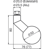 DORMA Knopfdr�ckerlochteil PREMIUM 8548 V, -Edelstahl matt