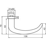 DORMA Dr�ckerlochteil PREMIUM 8999 - FS, 23, 5 mm, silber eloxiert