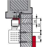 Sturzfutterwinkel DORMA G-SR-BG, silber