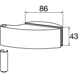 T�rband Fl�gelteil DORMA Studio Arcos 24.230, Glas 8 mm, silber eloxiert