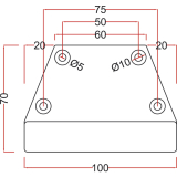 Dekorfu 100x20 mm, Lnge 120 mm, Edelstahl gebrstet