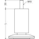 Dekorfu Fu  40 mm, Lnge 186 mm,Aluminium matt geschliffen,klar matt lackiert
