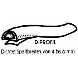 Dichtungsprofil selbstklebend, Typ D, Kunststoff wei, 1 Stck = 7,5 Meter