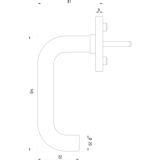 DORMA Fenstergriff OGRO 4100SO - verdeckt geschr., VK 7 x 35 mm, Edst. matt