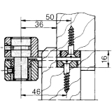 Zapfenband DORMA 7411 K/46, f. Holztren m. Trhebel, links, Stahl verzinkt