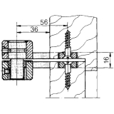 Zapfenband DORMA 7411 K/56 f. stumpfe Holztren m. Trhebel, Stahl verzinkt
