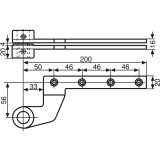Zapfenband DORMA 7411 K/56 f. stumpfe Holztren m. Trhebel, Stahl verzinkt
