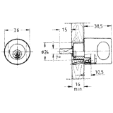 JuNie 3541 ASS Zylinder-Drehgriff links, verschiedensperrend, Zamak