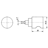 HEKNA ERGO-LINE SYSTEM 30 Drehknopf Metall nicht sperrbar, Zamak matt