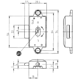 SECOTEC Drehstangenschloss Dornma� 15 mm Euro-Sperre vernickelt SB-1