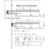 Druckfederschnapper, mit Dmpfer, Hub 44, Kunststoff grau