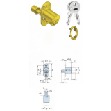 JuNie 2960 Zylinder-Druckschloss Sperre BN 0101, Zylinder Messing vern. matt