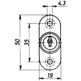 HEKNA 513 Zylinder-Druckschloss, L 24 mm, Zamak