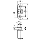 HEKNA 514 Zylinder-Druck-Drehschloss, L 27 mm, Zamak