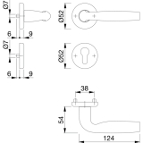 HOPPE Drckergt. MILOS - auf BB, TS 39 - 47, Alu chrom sat.