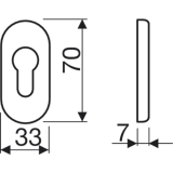 ECO Zylinderrosette PZ, 70 x 33 x 7 mm, Edelstahl rostfrei