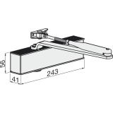 Trschlieer TS 20, EN 2/3/5 mit Gestnge mit Feststellung, silber RAL 9006