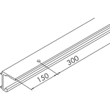 EKU COMBINO 20/35 H Einfach- Laufschiene gelocht, Lnge 2500, Aluminium