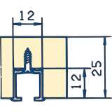HAWA CLIPO Einfach- Laufschiene Alu, gelocht, L - 2500mm