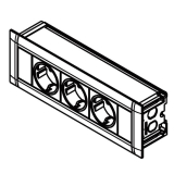 Einbau Steckdosenleiste EVOline Frame Dock Small 3xSchukosteckdose