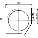 NINKA ProArc Drehboden Vollkreis,  710 mm, KB 900 mm, Polystyrol alugrau
