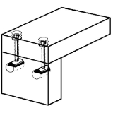 GU Eckverbinder-Befestigungsset oben