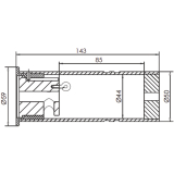 Rohrtresor klein econ 78 ohne Maueranker, Rohr  50 mm, Lnge 143 mm, Aluminium