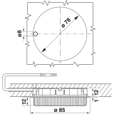 Einbauleuchte Micro Lynx B 230 V, 6 Watt,  85 mm, alufarbig