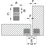 Exakt Einbohr-Scharnier Bohr � 14 mm, Holzst�rke 20-26 mm, Messing blank