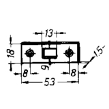 Schlieblech fr Einlegstangen gerade, 53 x 18 mm, Stahl verzinkt