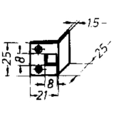 Schlieblech fr Einlegstangen gekrpft, 21 x 25 mm, Stahl verzinkt