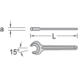 GEDORE Einmaulschlssel DIN 894 17 mm Maulstellung 15