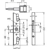 Einstecktrieb ohne Stulp, ohne Einlegestande, rechts, Stahl verzinkt