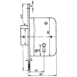 Einstemm-Riegelschloss 61005 tosisch, DM 50 mm, links, Stahl gelb passiviert